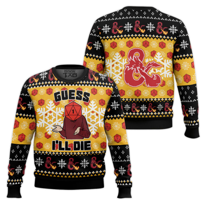 Hooktab Guess I’ll Die Dungeons & Dragons Ugly Christmas Sweater Hooktab Guess I’ll Die Dungeons & Dragons Ugly Christmas Sweater