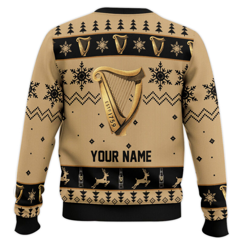Hooktab Guinness Beer - Custom Name Ugly Christmas Sweater Hooktab Guinness Beer - Custom Name Ugly Christmas Sweater