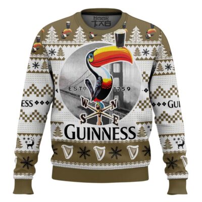 Hooktab Guinness Beer 1759 Toucan Ugly Christmas Sweater