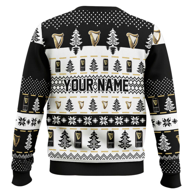 Hooktab Guinness Beer Horror Drink - Custom Name Ugly Christmas Sweater Hooktab Guinness Beer Horror Drink - Custom Name Ugly Christmas Sweater