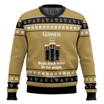 Hooktab Guinness Beer Magic Black Water Ugly Christmas Sweater