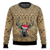 Hooktab Guinness Beer Reindeer - Custom Name Ugly Christmas Sweater