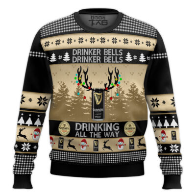 Hooktab Guinness Drinker Bells Ugly Christmas Sweater