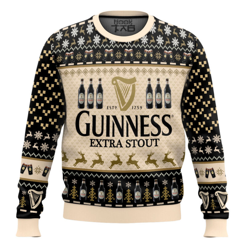 Hooktab Guinness Extra Stout Ugly Christmas Sweater