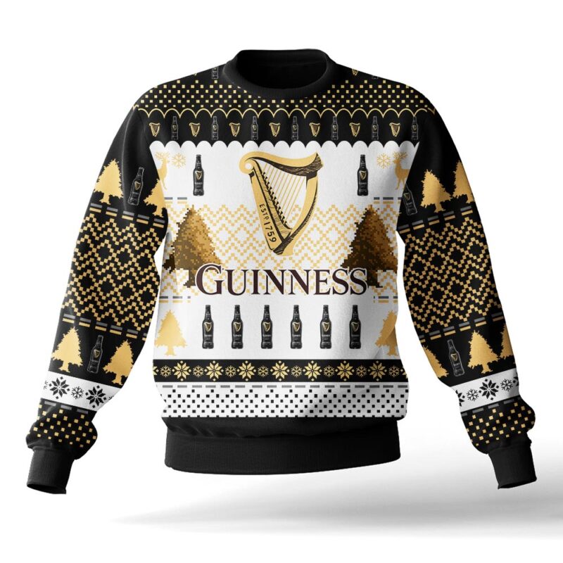 Hooktab Guinness Irish Stout Beer Ugly Christmas Sweater Hooktab Guinness Irish Stout Beer Ugly Christmas Sweater