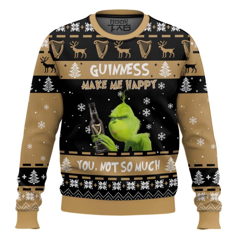 Hooktab Guinness Make Me Happy Ugly Christmas Sweater