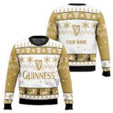 Hooktab Guinness Stout Beer Reindeer Ugly Christmas Sweater