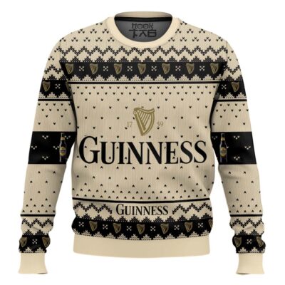 Hooktab Guinness Stout Beer Ugly Christmas Sweater