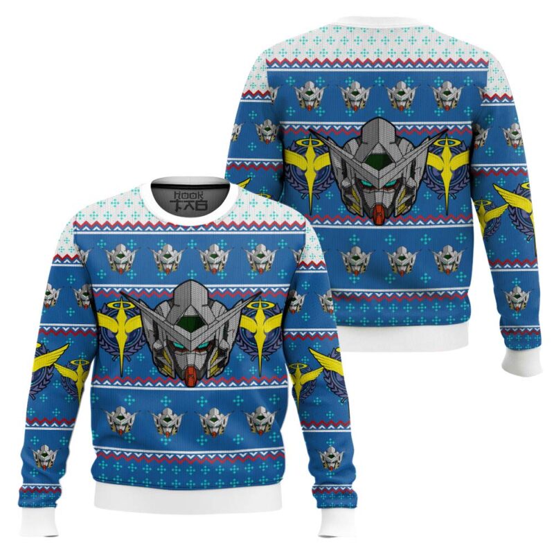 Hooktab Gundam Helmet Ugly Christmas Sweater Hooktab Gundam Helmet Ugly Christmas Sweater