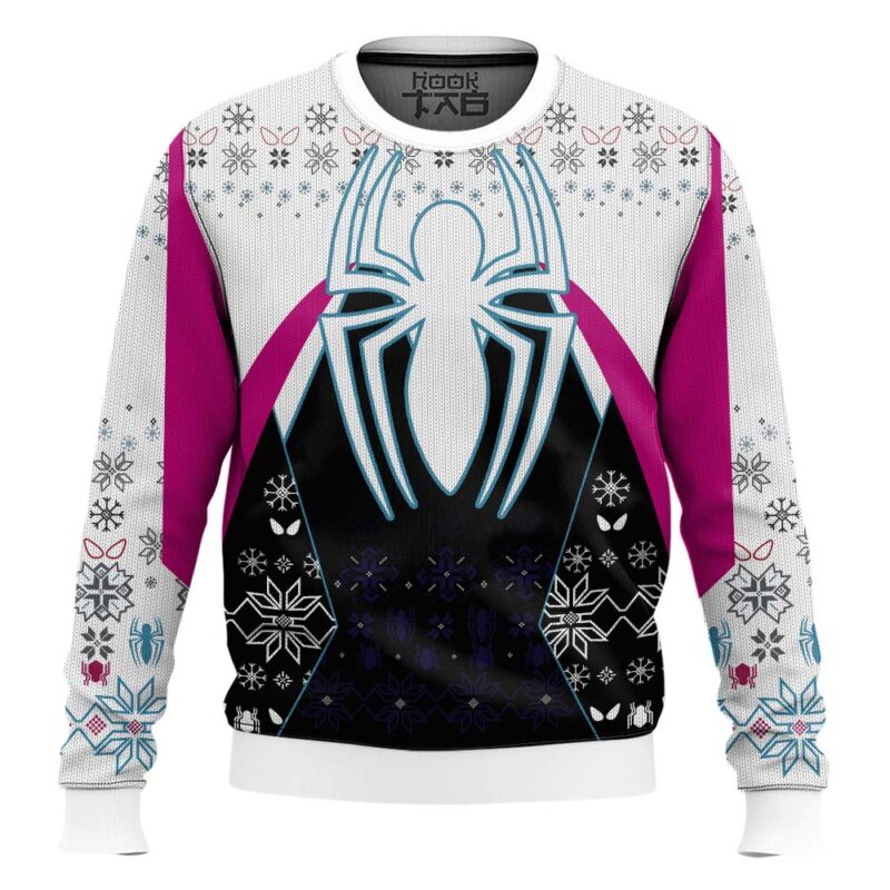 Hooktab Gwen Stacy In To The Spiderverse Ugly Christmas Sweater