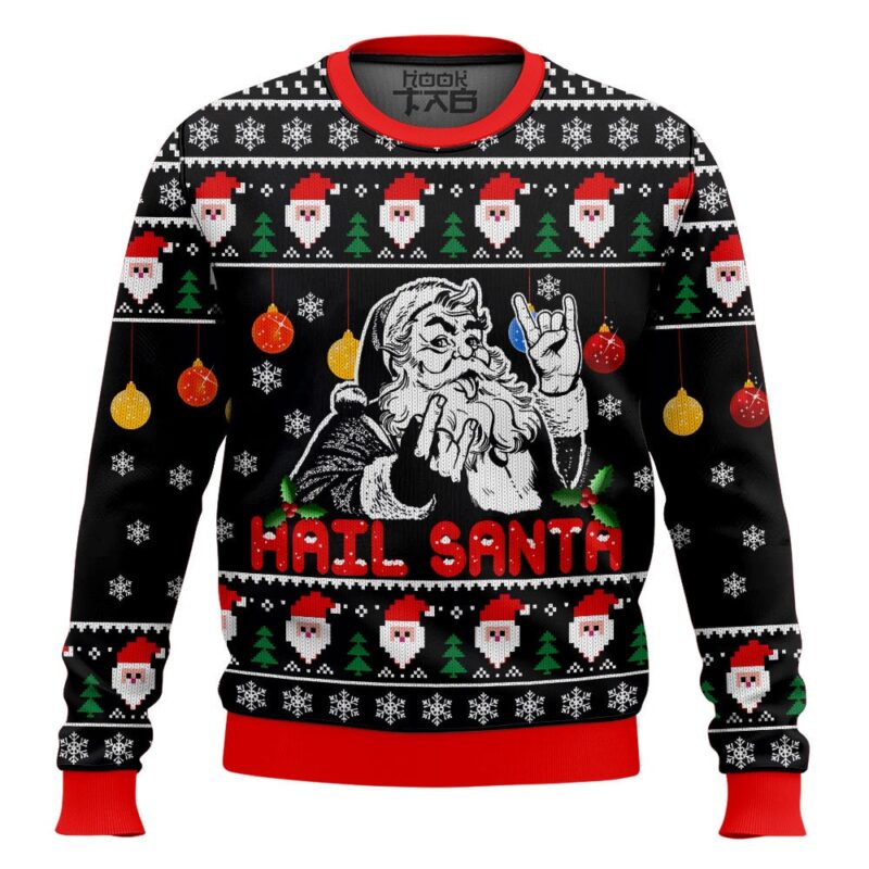 Hooktab Hail Santa Ugly Christmas Sweater