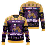 Hooktab Half Of You Are On The Naughty List Thanos Ugly Christmas Sweater