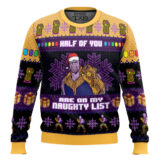 Hooktab Half Of You Are On The Naughty List Thanos Ugly Christmas Sweater