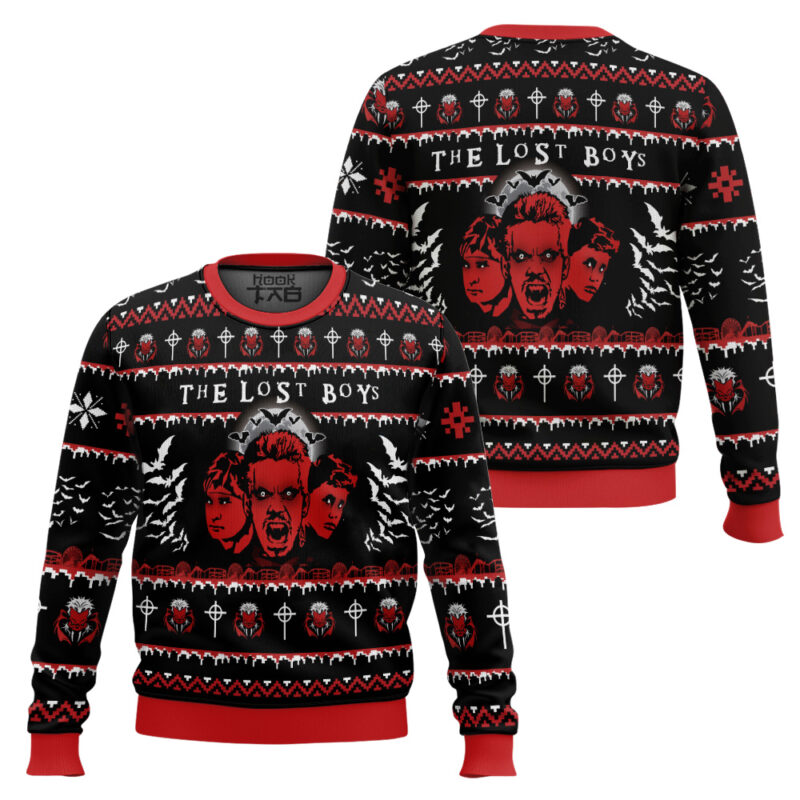 Hooktab Half Vampire The Lost Boys Ugly Christmas Sweater Hooktab Half Vampire The Lost Boys Ugly Christmas Sweater