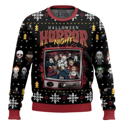 Hooktab Halloween Horror Night Slasher Collection Ugly Christmas Sweater