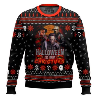 Hooktab Hallowen Is My Christmas Ugly Christmas Sweater