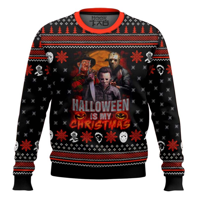Hooktab Hallowen Is My Christmas Ugly Christmas Sweater