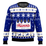 Hooktab Hamm’s Beer - Custom Name Ugly Christmas Sweater