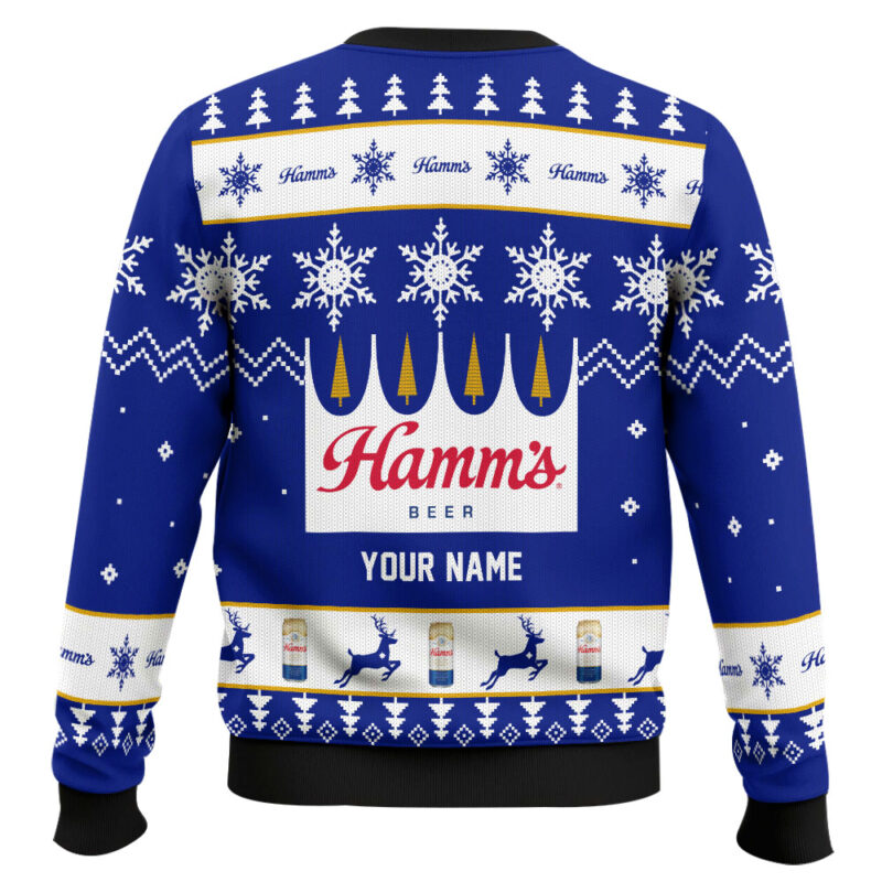 Hooktab Hamm’s Beer - Custom Name Ugly Christmas Sweater Hooktab Hamm’s Beer - Custom Name Ugly Christmas Sweater