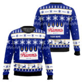 Hooktab Hamm’s Beer - Custom Name Ugly Christmas Sweater