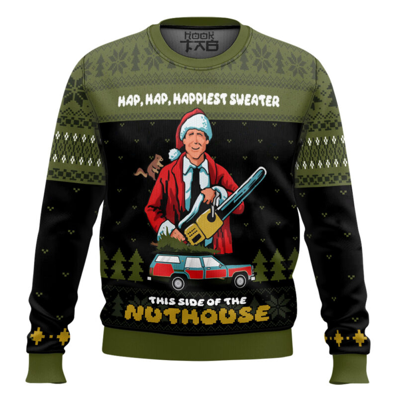 Hooktab Hap, Hap, Happiest Sweater National Lampoon’s Vacation Ugly Christmas Sweater