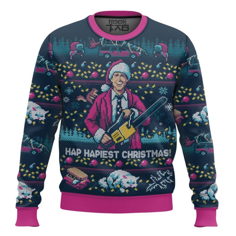 Hooktab Hap Hapiest Xmas National Lampoon's Vacation Ugly Christmas Sweater