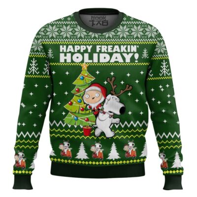 Hooktab Happy Freakin Holidays Family Guy Ugly Christmas Sweater