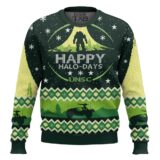 Hooktab Happy Halo Days Halo Ugly Christmas Sweater