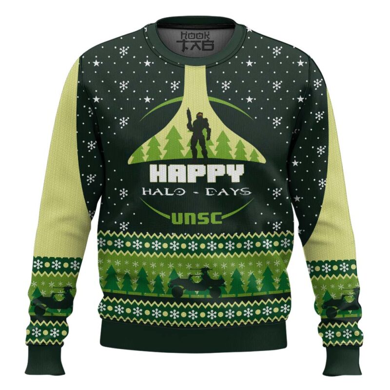 Hooktab Happy Halo-days UNSC Halo Ugly Christmas Sweater