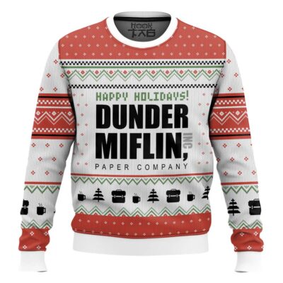 Hooktab Happy Holidays Dunder Mifflin The Office Ugly Christmas Sweater