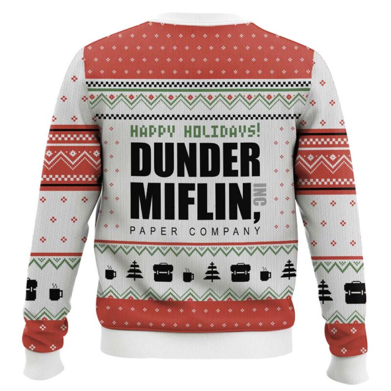 Hooktab Happy Holidays Dunder Mifflin The Office Ugly Christmas Sweater Hooktab Happy Holidays Dunder Mifflin The Office Ugly Christmas Sweater