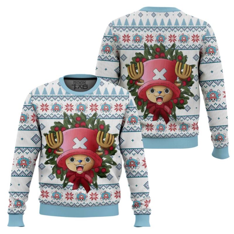 Hooktab Happy Tony Tony Chopper One Piece Ugly Christmas Sweater Hooktab Happy Tony Tony Chopper One Piece Ugly Christmas Sweater