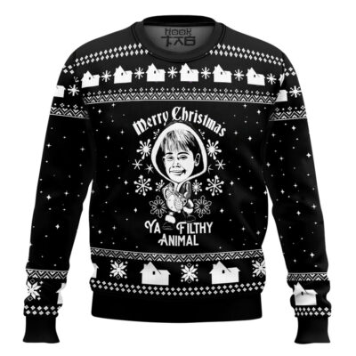 Hooktab Happy Xmas Ya Filthy Animal Home Alone Ugly Christmas Sweater