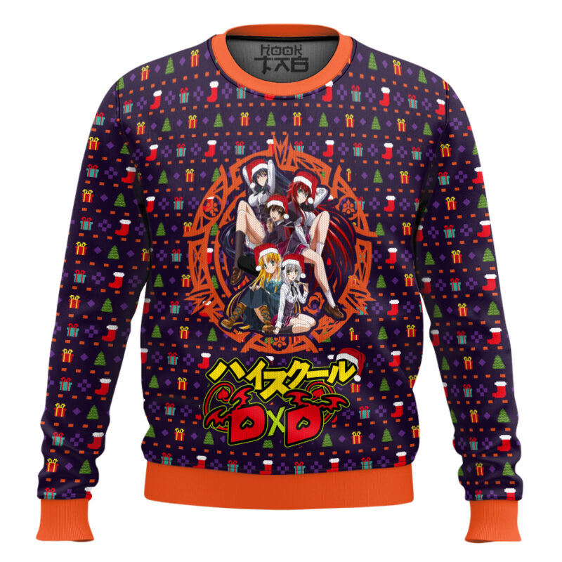 Hooktab Harem Santa High School DXD Ugly Christmas Sweater