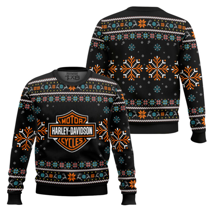 Hooktab Harley Davidson Ugly Christmas Sweater Hooktab Harley Davidson Ugly Christmas Sweater