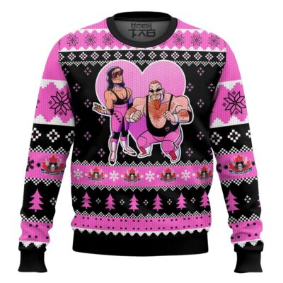 Hooktab Hart Foundation Duo WWE Ugly Christmas Sweater