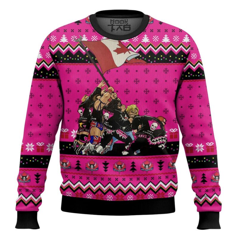 Hooktab Hart Foundation WWE Ugly Christmas Sweater