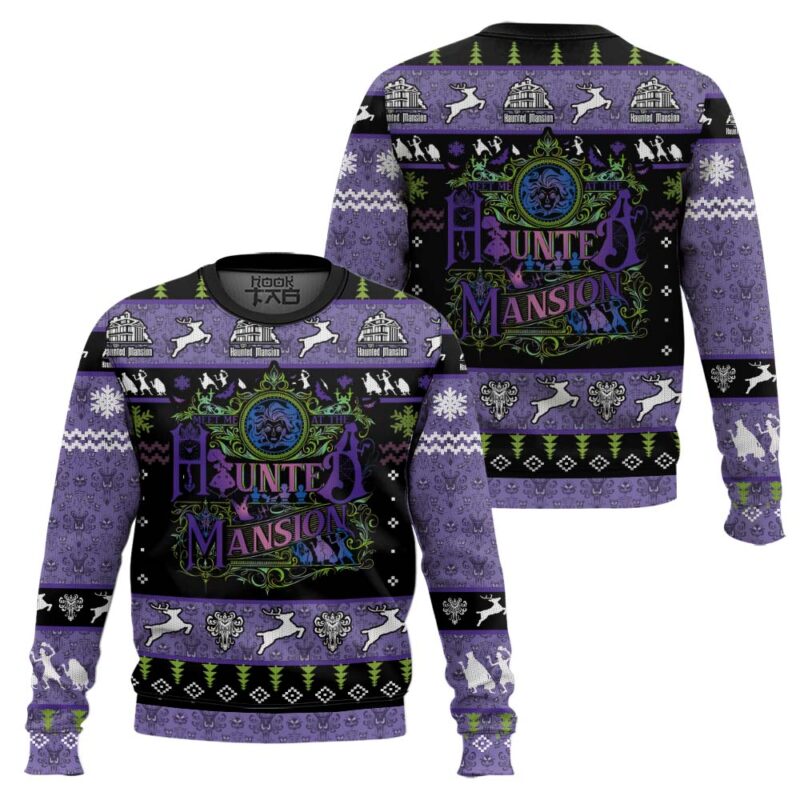 Hooktab Haunted Mansion Ugly Christmas Sweater Hooktab Haunted Mansion Ugly Christmas Sweater