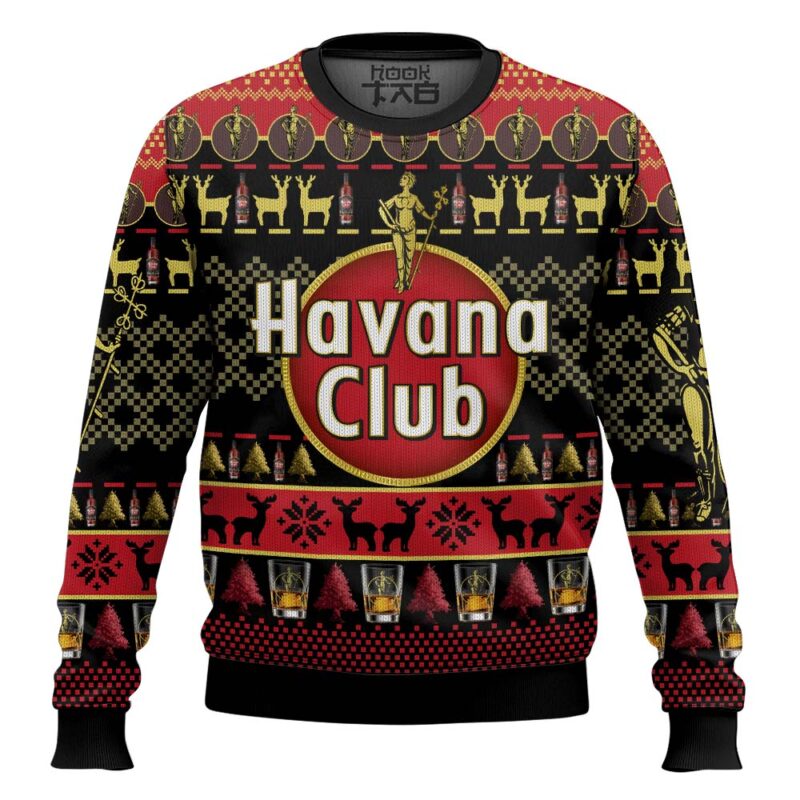 Hooktab Havana Club Rum Ugly Christmas Sweater