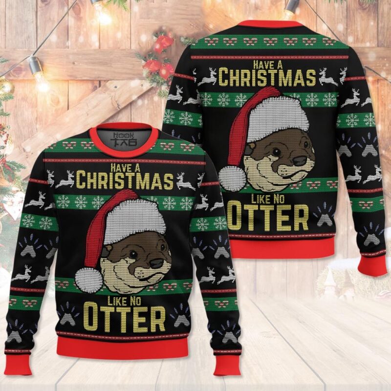Hooktab Have A Christmas Like No Otter Ugly Christmas Sweater Hooktab Have A Christmas Like No Otter Ugly Christmas Sweater