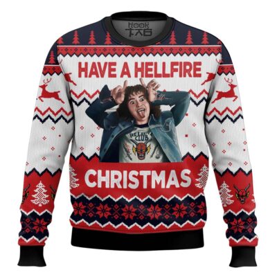 Hooktab Have A Hellfire Xmas Stranger Things Ugly Christmas Sweater
