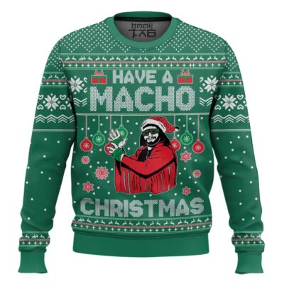 Hooktab Have A Macho Xmas Macho Man WWE Ugly Christmas Sweater