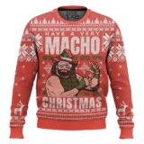 Hooktab Have A Macho Xmas Randy Savage WWE Ugly Christmas Sweater