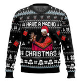Hooktab Have A Macho Xmas WWE Ugly Christmas Sweater