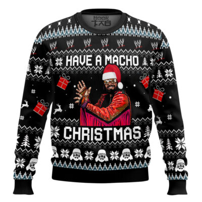Hooktab Have A Macho Xmas WWE Ugly Christmas Sweater