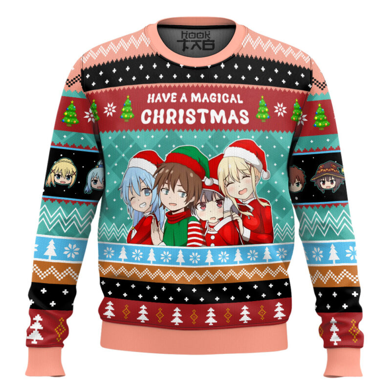Hooktab Have A Magical Christmas Konosuba Ugly Christmas Sweater