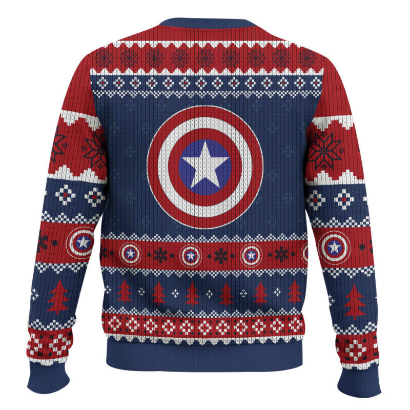 Hooktab Have A Marvelous Christmas Captain America Ugly Christmas Sweater Hooktab Have A Marvelous Christmas Captain America Ugly Christmas Sweater