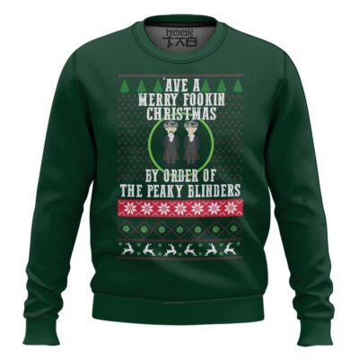 Hooktab Have A Merry Fookin Xmas Peaky Blinders Ugly Christmas Sweater