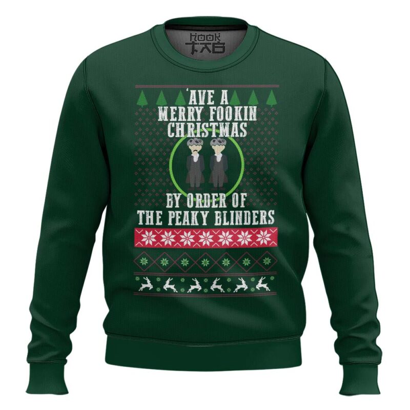 Hooktab Have A Merry Fookin Xmas Peaky Blinders Ugly Christmas Sweater