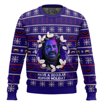 Hooktab Have A Regular Human Holiday What We Do In The Shadows Ugly Christmas Sweater
